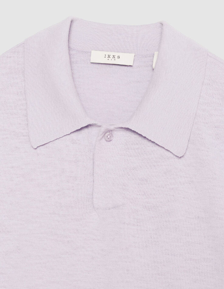 Polo Hombre de manga corta en punto flameado lila-5