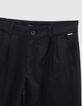 Pantalon LARGE noir à pinces fille-4