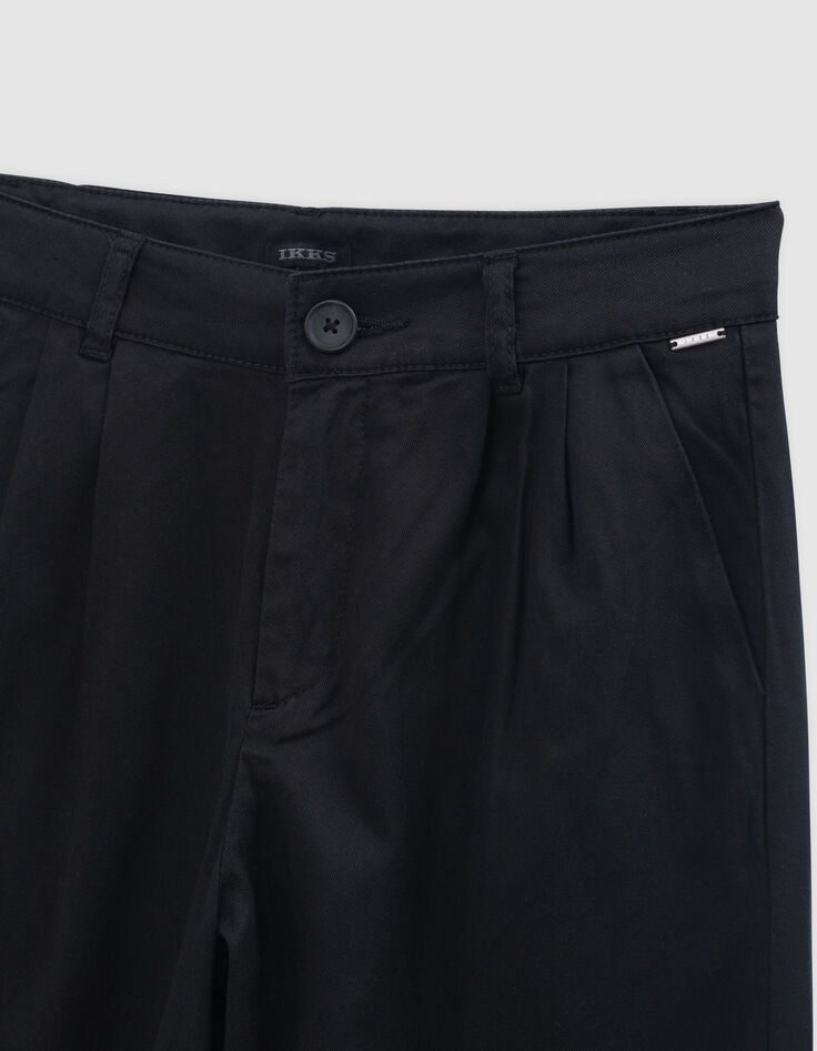 Pantalon LARGE noir à pinces fille-4