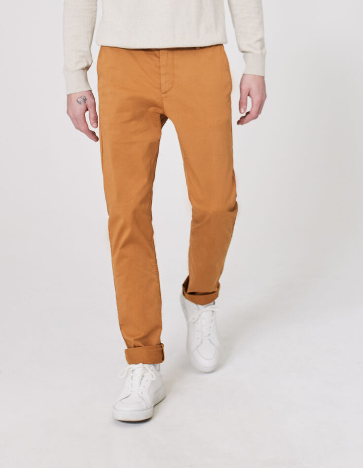 Gew&uuml;rzbraune SLIM-Herrenchinohose-1