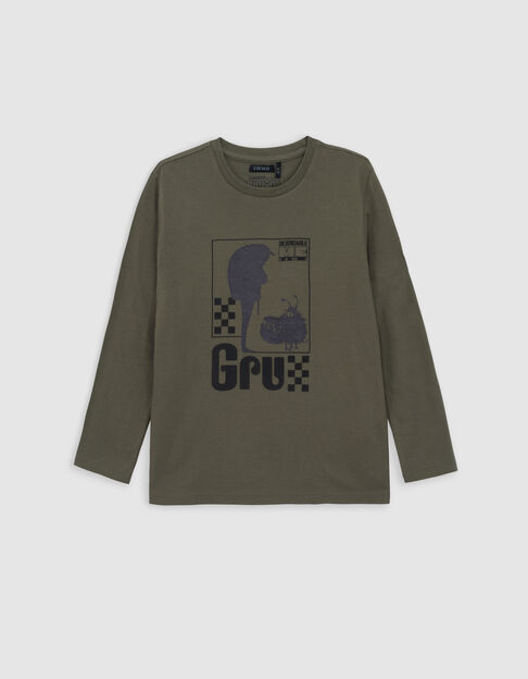Boy's Gru MINIONS khaki organic cotton visual T-shirt - IKKS