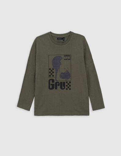 Boy's Gru MINIONS khaki organic cotton visual T-shirt - IKKS