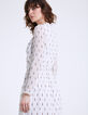Metallic thread ruffled fitted long dress-5
