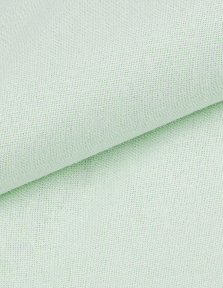 Pantalon de tailleur vert mix lin coton Femme-8