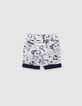Short réversible navy et imprimé bébé garçon  -4