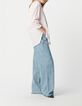 Chemise &agrave; rayures rose coton bio oversize Femme-5