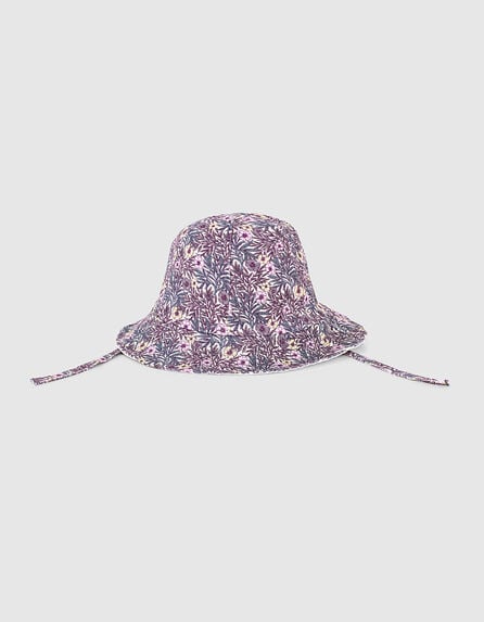 Baby girls’ violet plant print Ecovero® hat