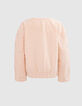 Girls’ powder pink jacket with Boho embroidery-3