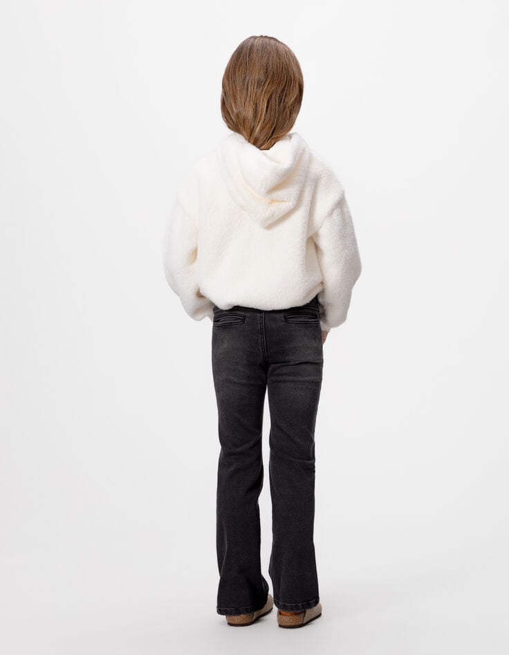 Girls’ grey flared jeans with visible buttons-3 Girls’ grey flared jeans with visible buttons-3