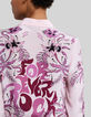 Chemise rose imprim&eacute; fleurs et palmiers Femme-3