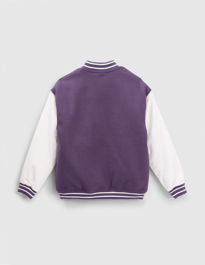 Violet en wit baseballjack Collegestijl meisjes-4