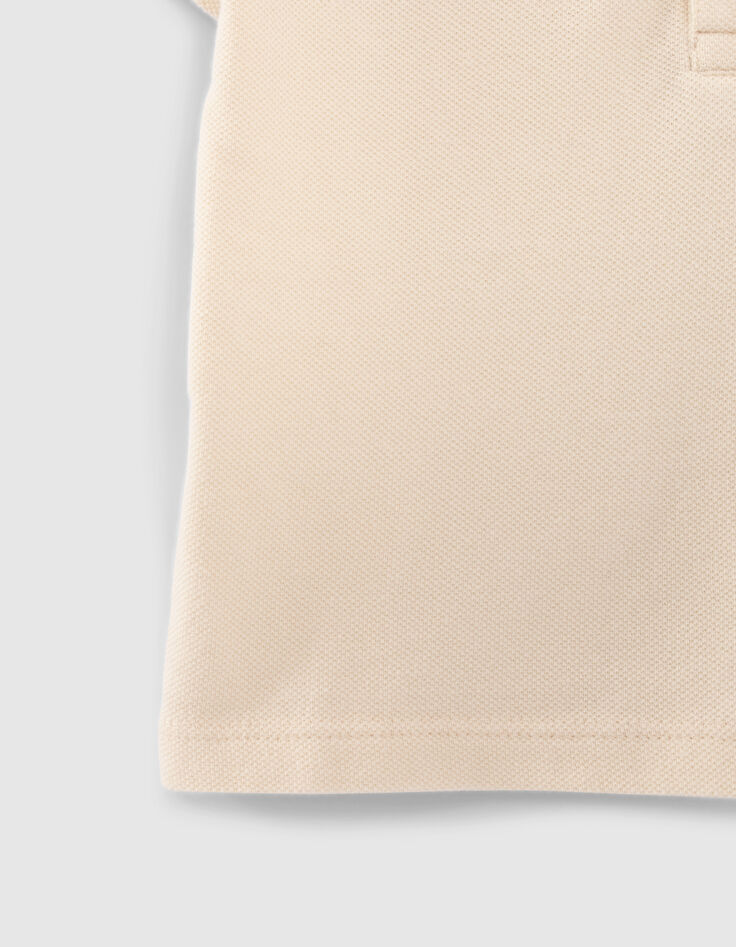 Polo beige maxi coton bio patch au dos bébé garçon-5