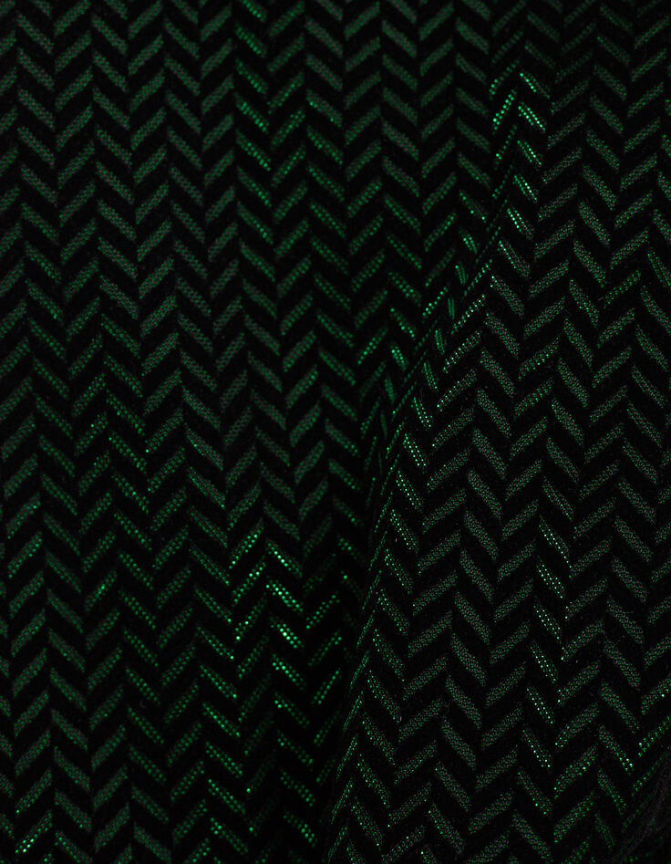 Girl's black velvet herringbone pattern lurex dress-7 Girl's black velvet herringbone pattern lurex dress-7