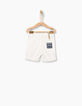 Witte bermuda met omslag voor babyjongens -2