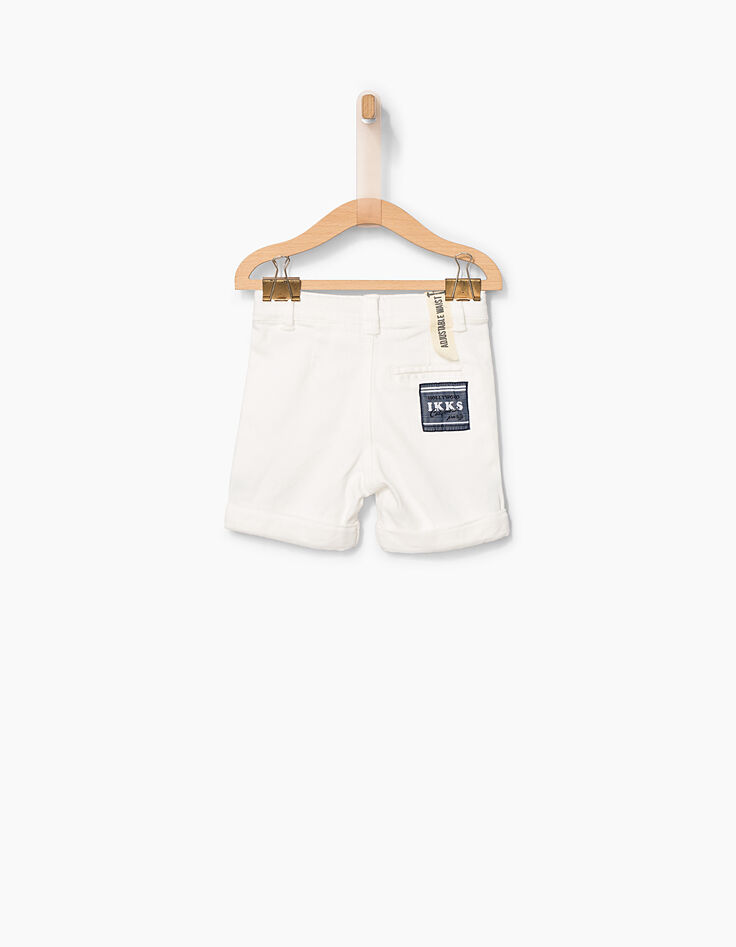 Witte bermuda met omslag voor babyjongens -2