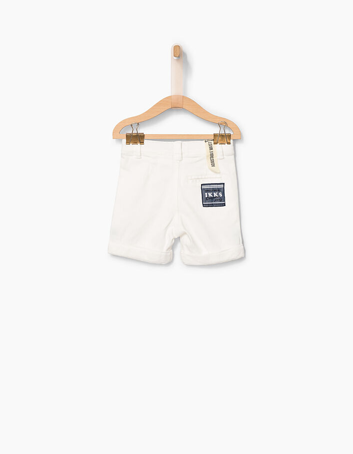Baby boys' white Bermuda shorts with turn-ups - IKKS