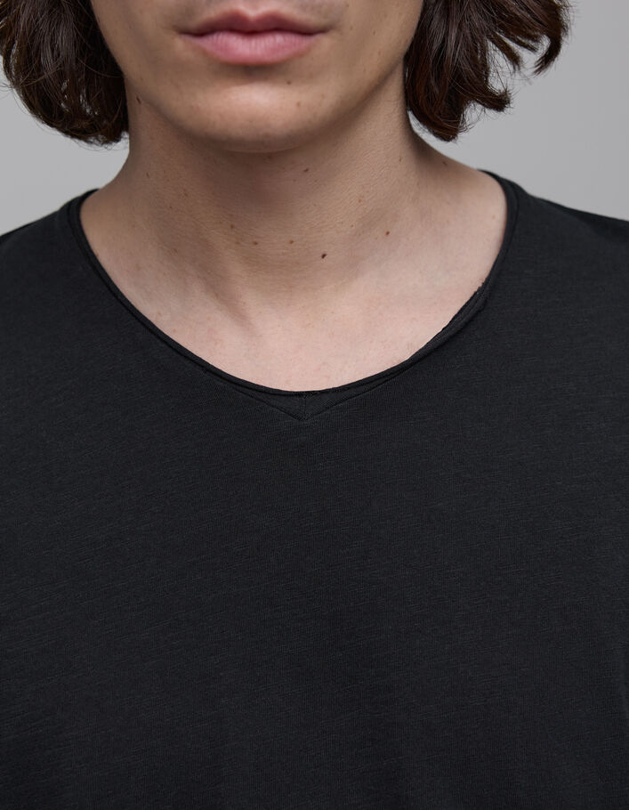 Zwart T-shirt De Essential V-hals heren-2
