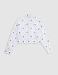 Camisa blanca cropped bordados palmeras niña-5