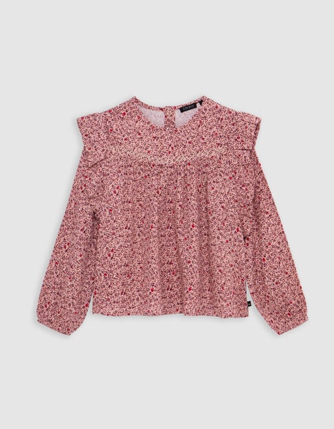 Blusa de niña con estampado floral rosa - IKKS