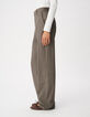 Pantalon de tailleur beige motif pied-de-puce Femme-5