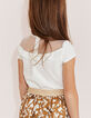 Camiseta blanco roto IKKS Love niña-1