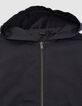 Blouson noir à capuche fille-5