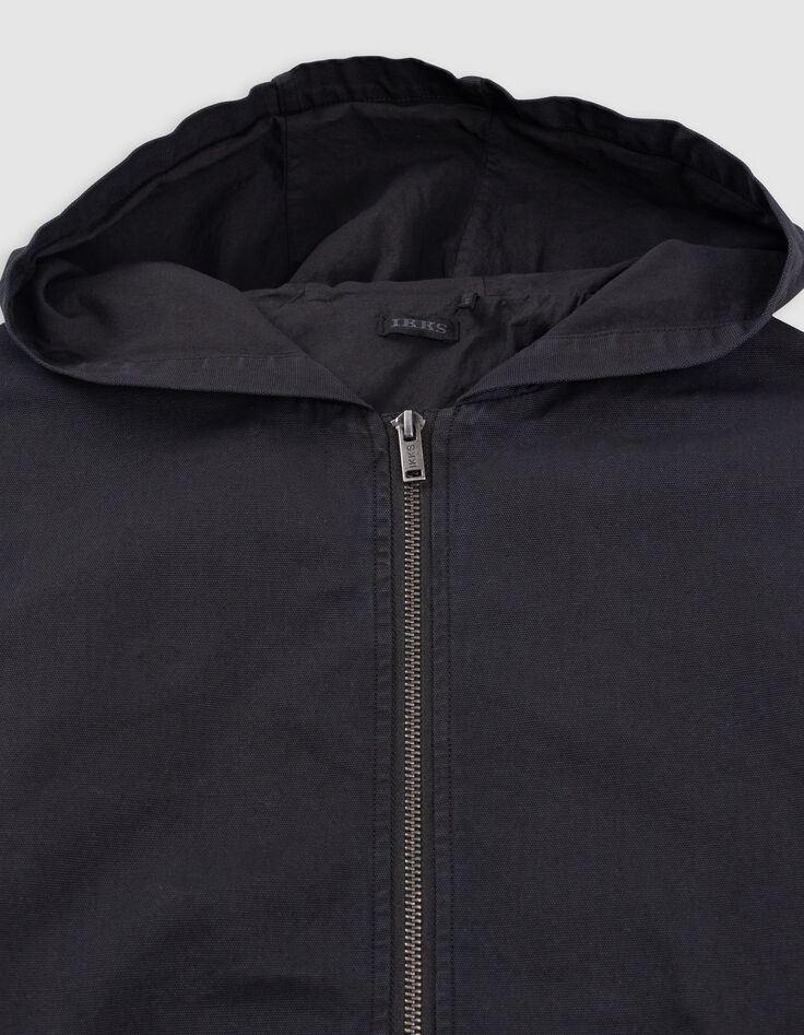 Blouson noir à capuche fille-5
