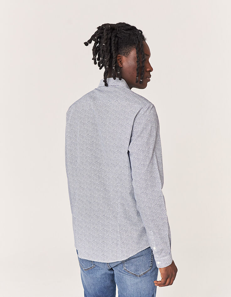 Camisa SLIM índigo mini-anclas Hombre-3
