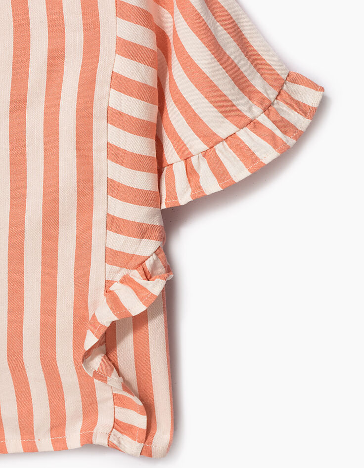 Chemise pêche cropped à rayures fille-7