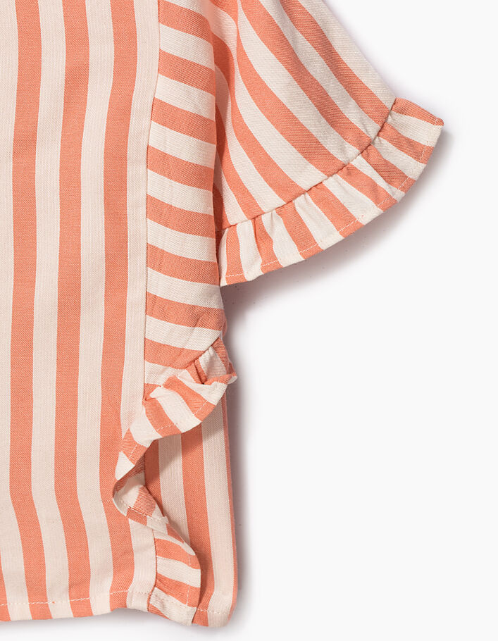 Cropped gestreept overhemd perzik meisjes - IKKS