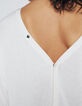 Cárdigan punto blanco roto reversible mujer-4