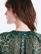 Blusa de gasa estampado leopardo verde mujer-5