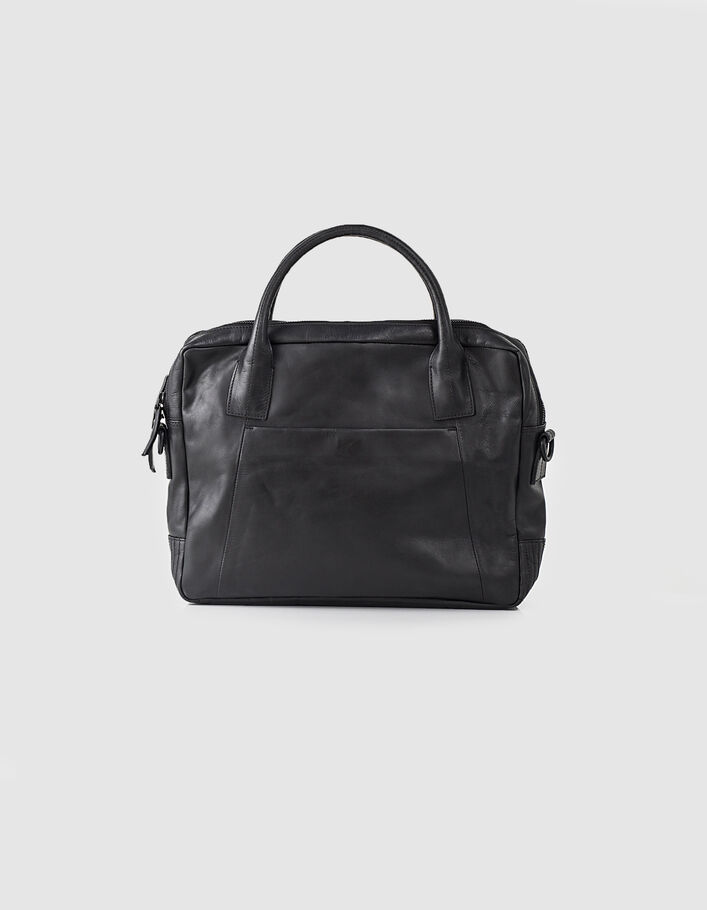 Sac noir en cuir homme - IKKS