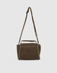 Sac The Driver Military en mix cuir kaki femme-3
