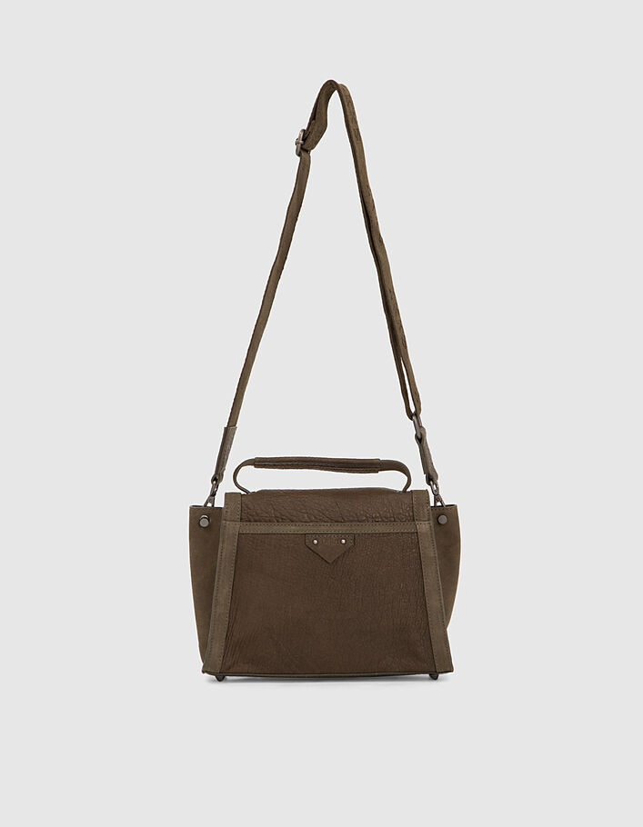 Women’s khaki leather mix The Military Driver bag-3