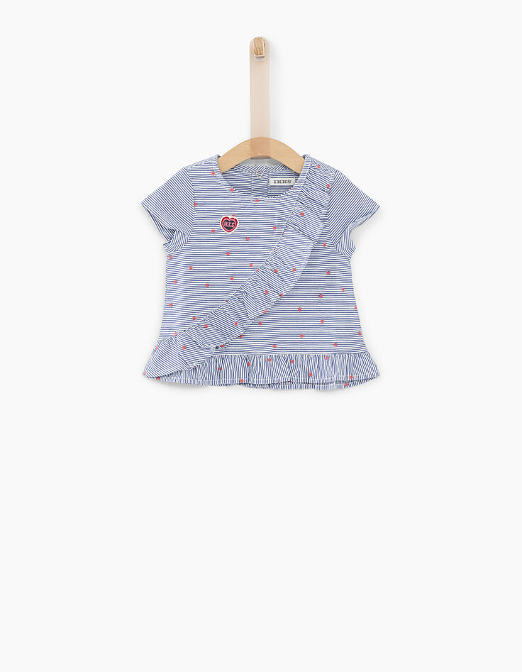 Gestreepte hemelsblauwe top met sterren babymeisjes-1