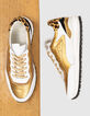 Deportivas mix piel reptil dorado leopardo mujer-1