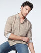 Chemise REGULAR kaki à fleurs roses Homme-1