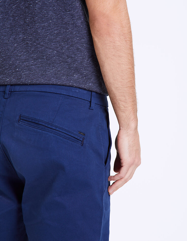 Men's indigo slim chino Bermudas-5