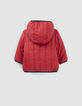 Baby boys’ grey print/red reversible padded jacket-5