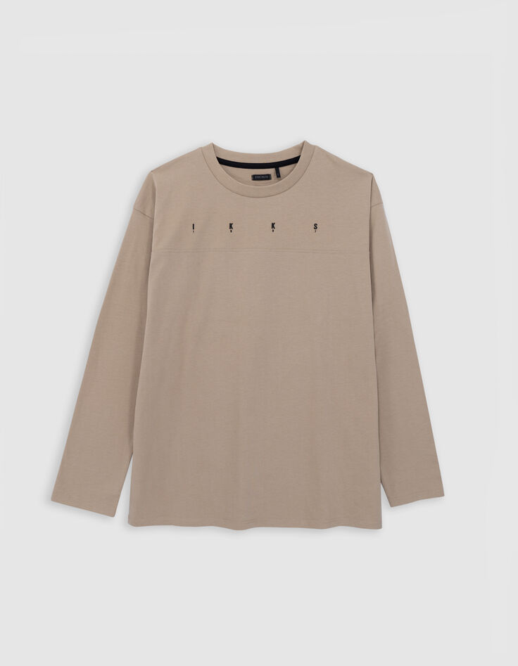 Camiseta beige algodón diseño maxi espalda niño-1