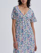 Women’s ecru ikat diamond print dress with laced back-6