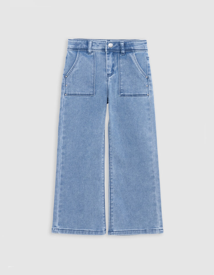 Blaue LARGE-Mädchenjeans mit Schalgürtel-3