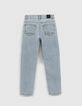 Boys’ blue straight jeans with placed distressing-3