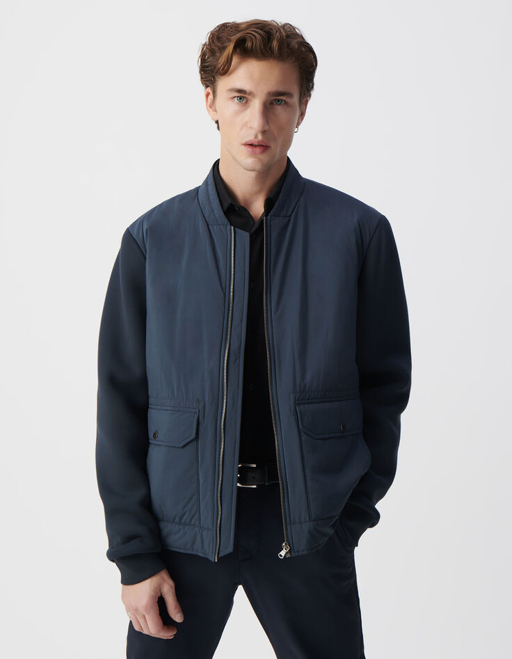Sous-doudoune encre nylon bi-matière Homme-1