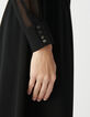 Black long dress with lavallière collar Women-5