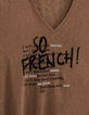 Tee-shirt camel en majorité viscose visuel So French femme-3