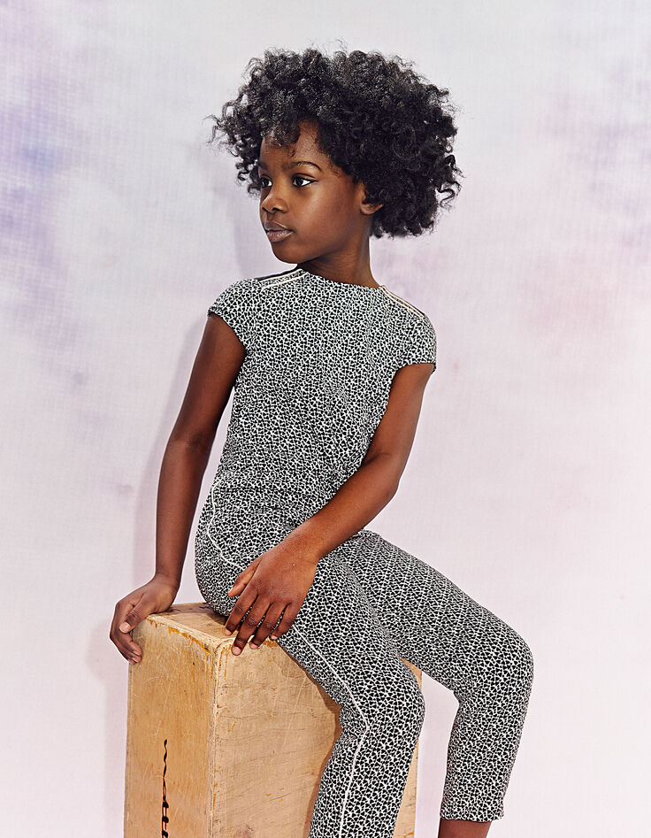 Combinaison-pantalon fluide à imprimé cœurs fille-1