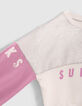 Sweater gebroken wit, zilver en lichtpaars tekst meisjes-4