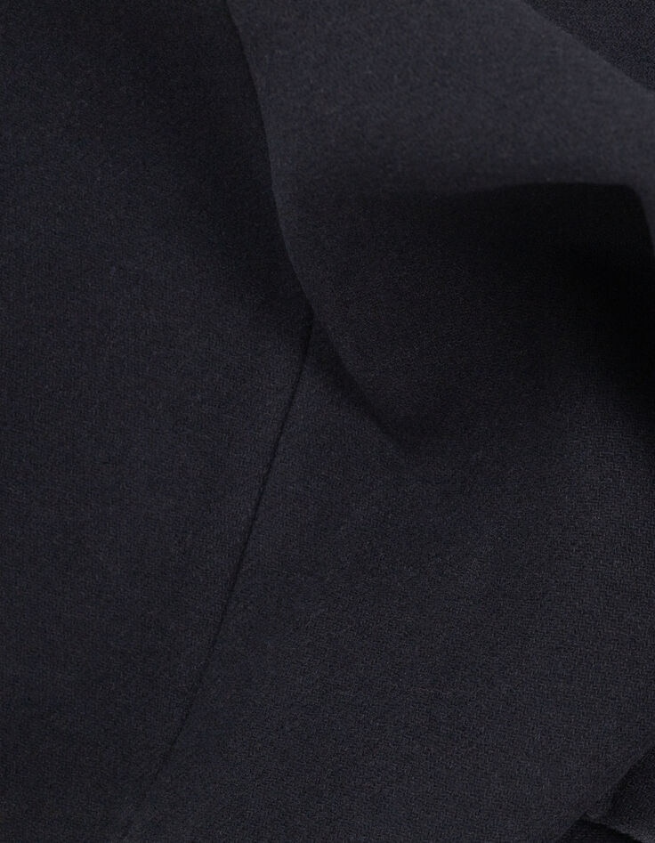 Manteau noir col chaîne-gourmette Femme-7